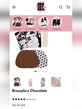 Brassybra Chocolate Set of 3 New In Box Size C/D